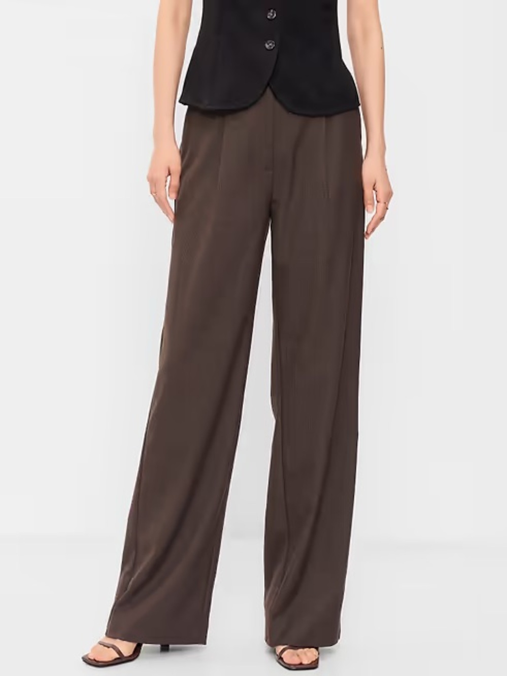 Old Navy Brown Wide-Leg Dress Pants